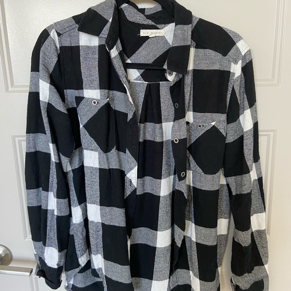 Pacsun (LA Hearts) black and white plaid shirt - Picture 1 of 3